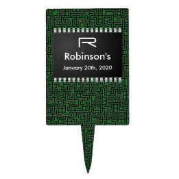 Computerchips auf der grünen Karte +Ihre Informati Tortenaufsatz