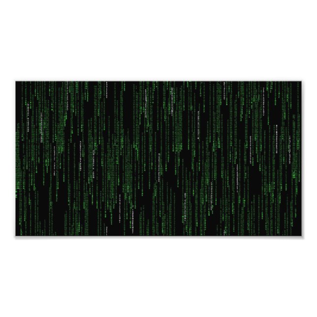 Computercode-Fallende Gaming-Geek-Poster-Artwork Fotodruck (Vorne)