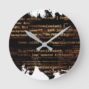 Computercode Runde Wanduhr
