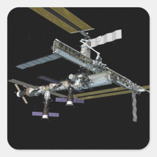 Computererzeugte Ansicht 19 Quadratischer Aufkleber