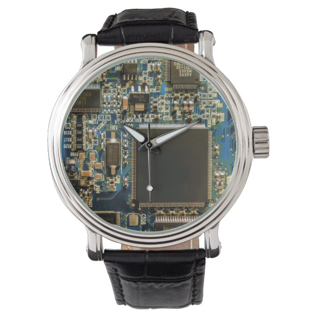 Computerfestplatte - Blau Armbanduhr (Vorderseite)