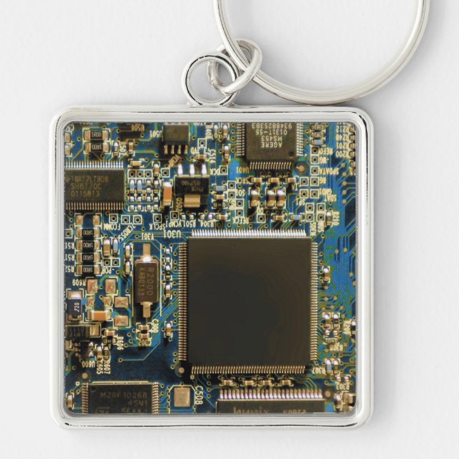 Computerfestplatte - Blau Schlüsselanhänger (Vorne)