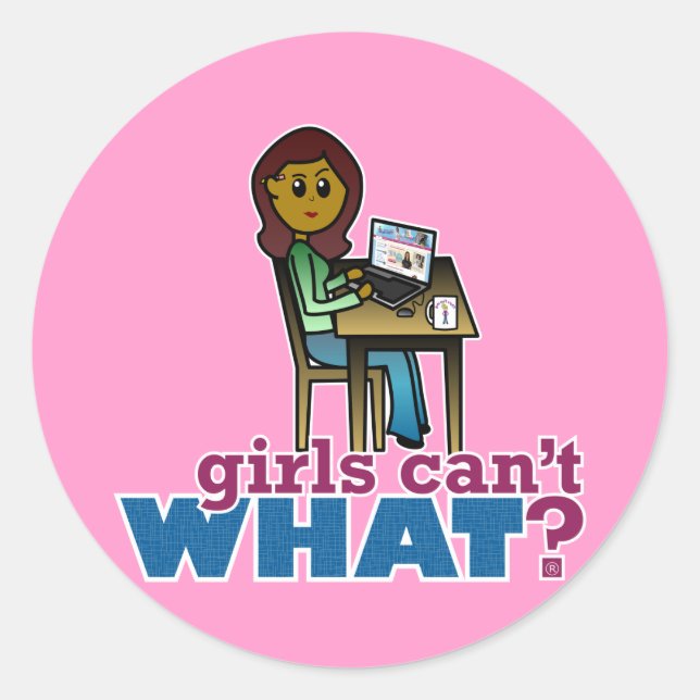 Computerfreak - Dunkel Runder Aufkleber (Vorderseite)