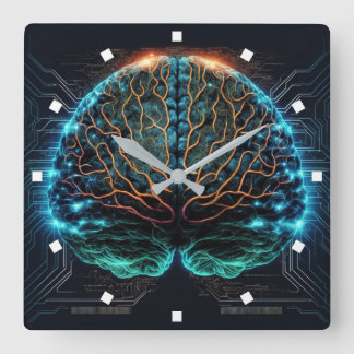 Computergehäuse-Wandleuchte Quadratische Wanduhr