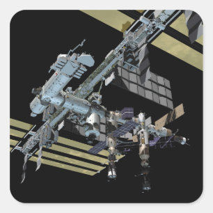 Computergenerierte Ansicht 13 Quadratischer Aufkleber