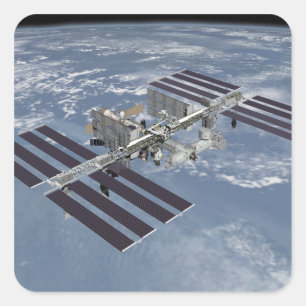 Computergenerierte Ansicht 27 Quadratischer Aufkleber
