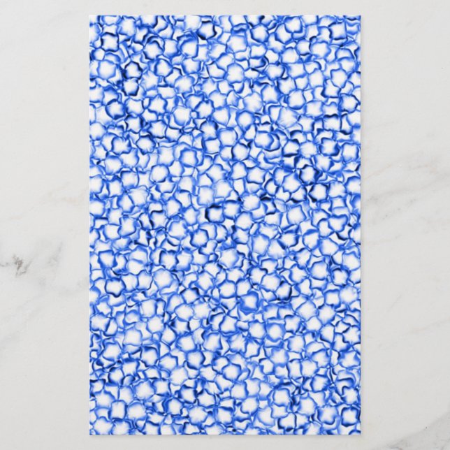 Computergenerierte blaue Blätter Briefpapier (Vorderseite)