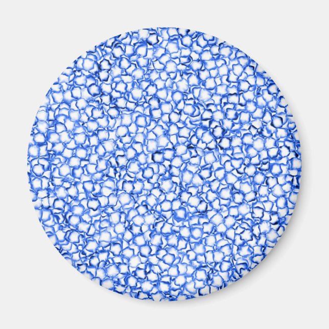 Computergenerierte blaue Blätter Magnet (Vorne)