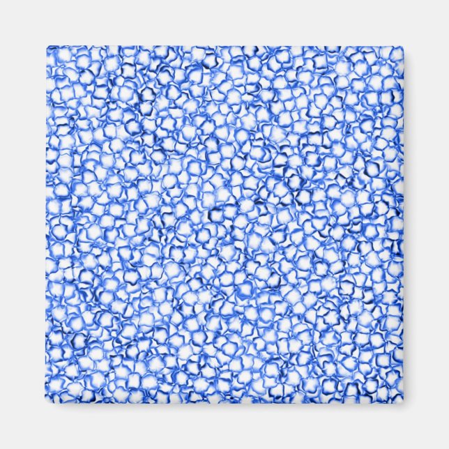 Computergenerierte blaue Blätter Magnet (Vorne)