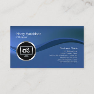 Computergetriebe Icon PC Reparaturkarte Visitenkarte