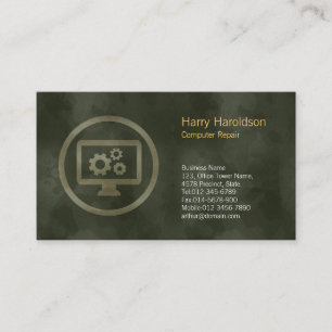 Computergetriebe-Symbol Computerreparaturkarte Visitenkarte