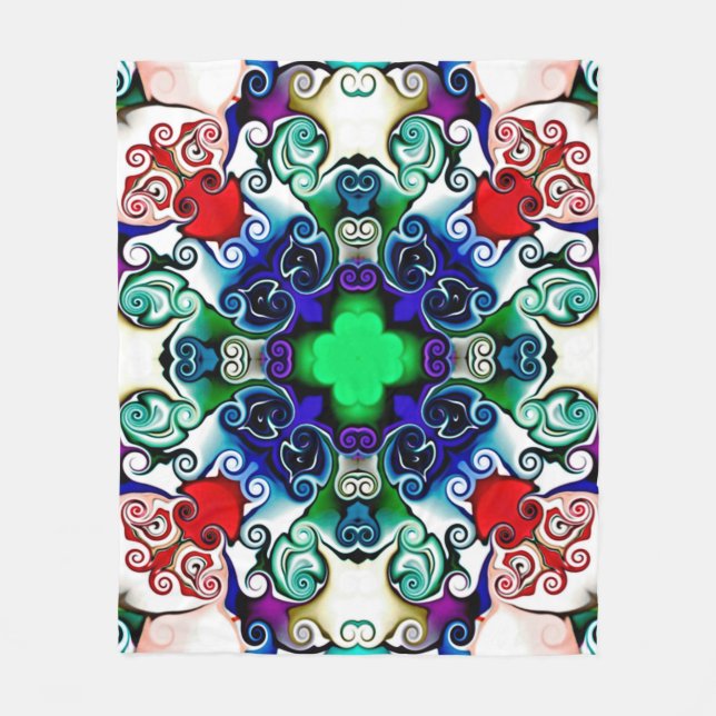 Computergrafik. Darstellung eines abstrakten Flo Fleecedecke (Vorderseite)