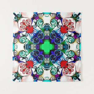 Computergrafik. Darstellung eines abstrakten Flo Wandteppich