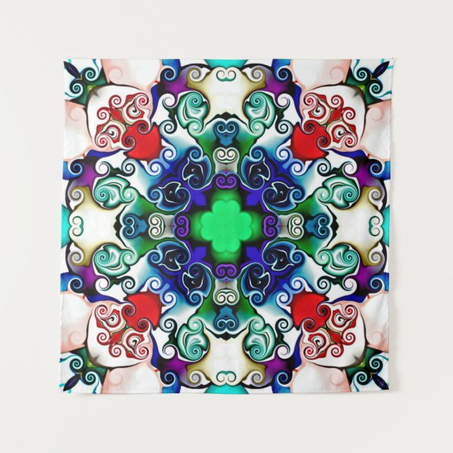 Computergrafik. Darstellung eines abstrakten Flo Wandteppich (Vorderseite)