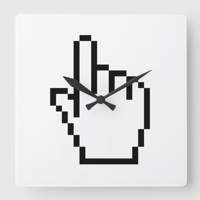 COMPUTERHALTESTELLER / MAUSKURSOR QUADRATISCHE WANDUHR (Vorderseite)