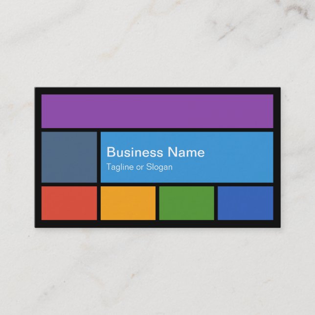 Computerhändler reparieren farbenfrohe Fliesen für Visitenkarte (Vorderseite)