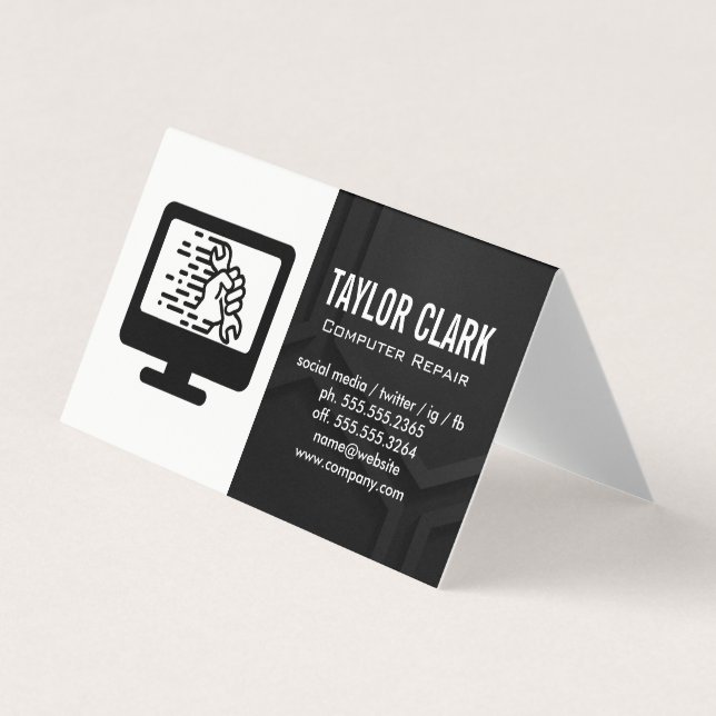 Computerhardware | Hand-Schlüssel Visitenkarten (Vorderseite)