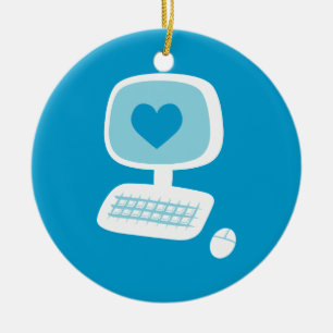 Computerherz Keramikornament