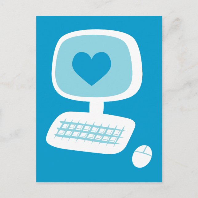 Computerherz Postkarte (Vorderseite)