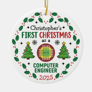 Computeringenieur - Erste Weihnachten Personalisie Keramik Ornament