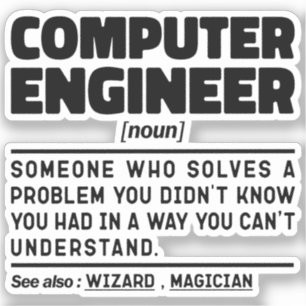 Computeringenieur Noun Sarcastic Engineering Funny Aufkleber