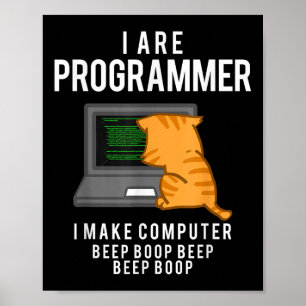 Computerkatze Programmierer Lustiger Coder Meme Poster
