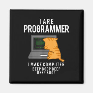 Computerkatzenprogrammierer Funny Coder Meme Magnet