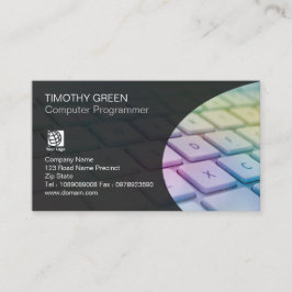 Computerkompetenzdienste - farbenfrohe Notebook-Ta Visitenkarte