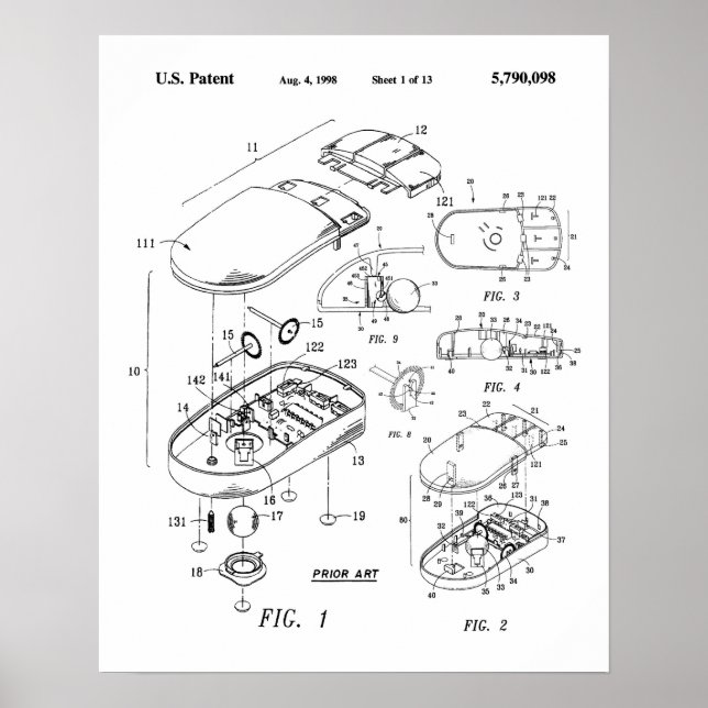 Computermaus-Patent Poster (Vorne)