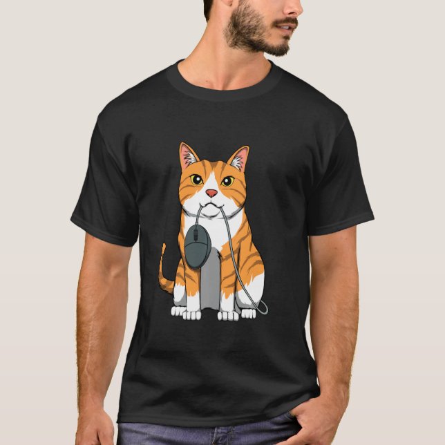 Computermäuse mit Cat Kitten Feline Gamer Gaming T-Shirt (Vorderseite)