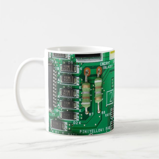 Computermuster der grünen elektronischen Schaltung Tasse (Links)
