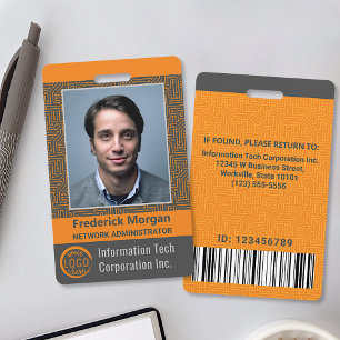 Computernachwuchs-Mitarbeiter individuelles Foto B Ausweis