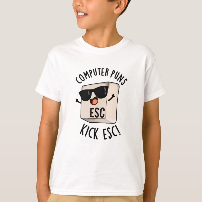 Computerpistolen Kick Esc Funny Keyboard Puff T-Shirt (Vorderseite)