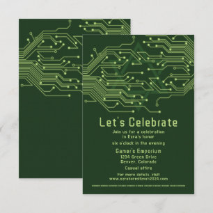 Computerplatine Bar Mitzvah Empfang Begleitkarte