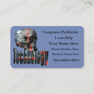 Computerprobleme Blaue Logo-Visitenkarten Visitenkarte