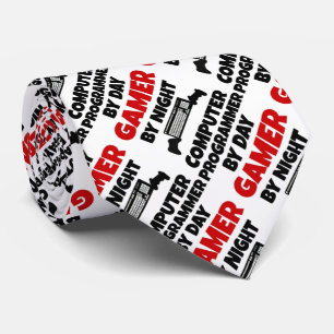 Computerprogrammierer am Tag Gamer by Night Krawatte