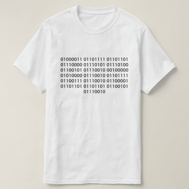 Computerprogrammierer im binären Code T-Shirt (Design vorne)