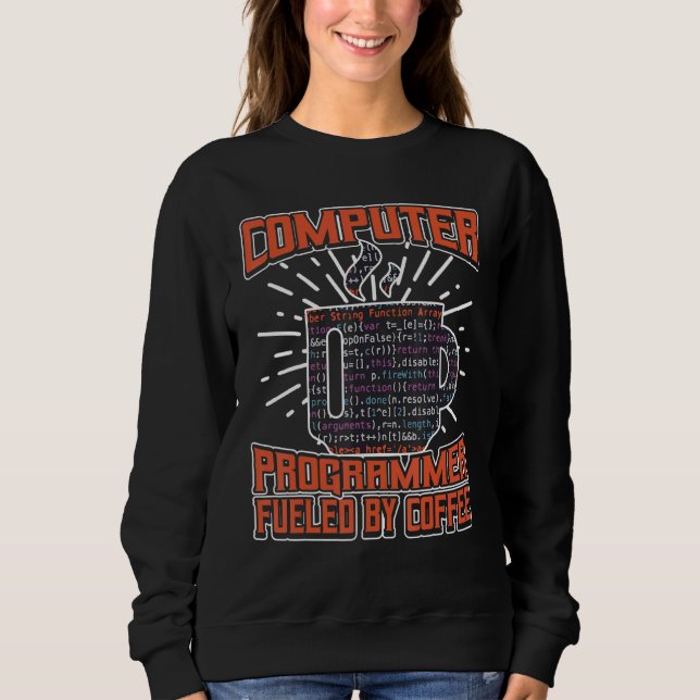 Computerprogrammierer mit Kaffee Sweatshirt (Vorderseite)