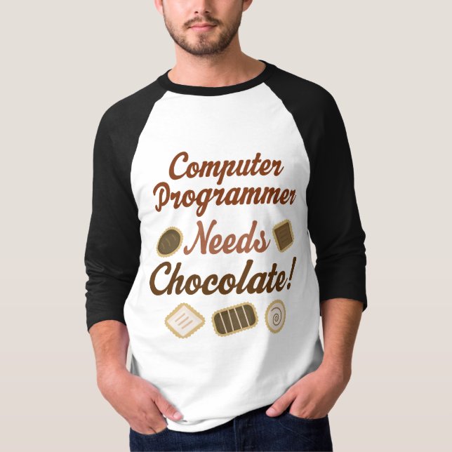 Computerprogrammierer-Schokolade T-Shirt (Vorderseite)