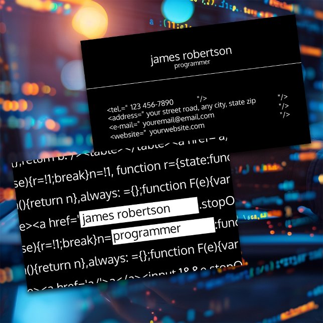 Computerprogrammierer Visitenkarte (Von Creator hochgeladen)