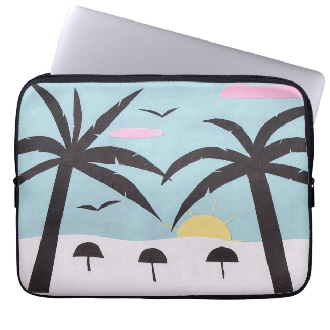 Computerschlauch mit Sonnenuntergang Laptopschutzhülle (Vorderseite)