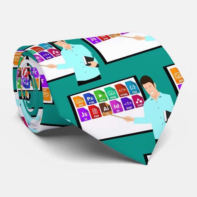 Computerschullehrer Necktie Krawatte (Gerollt)