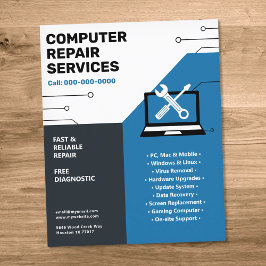 Computerserviceleistungen Blau Flyer