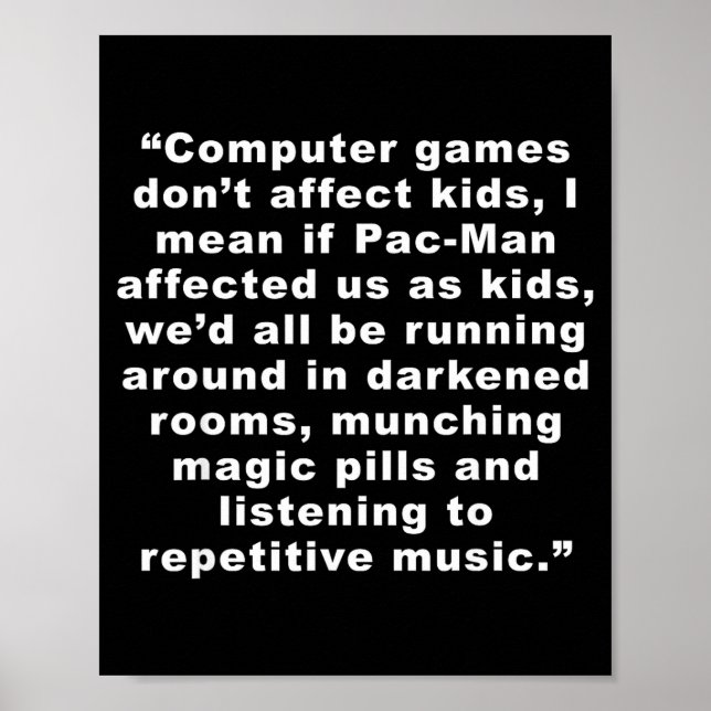 Computerspiele beeinflussen uns nicht lustig  poster (Vorne)