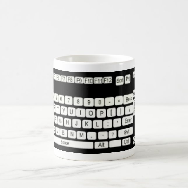Computertastatur-Kunstspass Kaffeetasse (Mittel)
