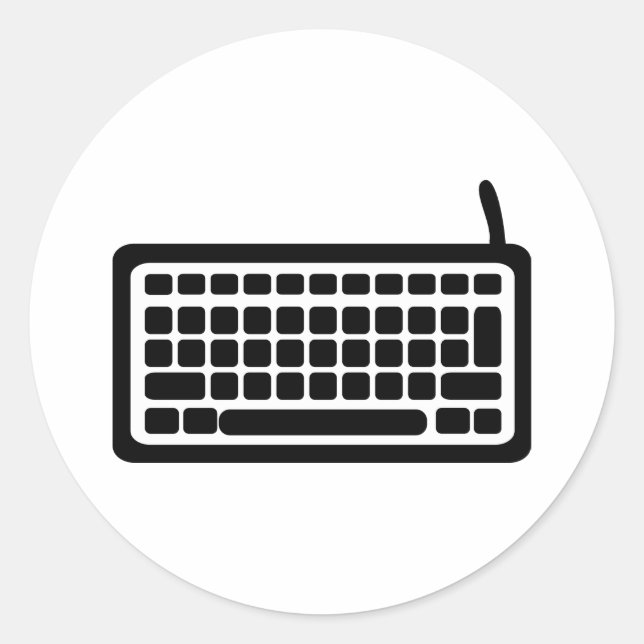ComputerTastatur Runder Aufkleber (Vorderseite)