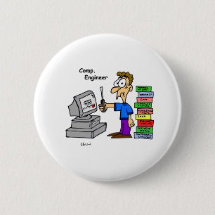 Computertechniker-Cartoon Button