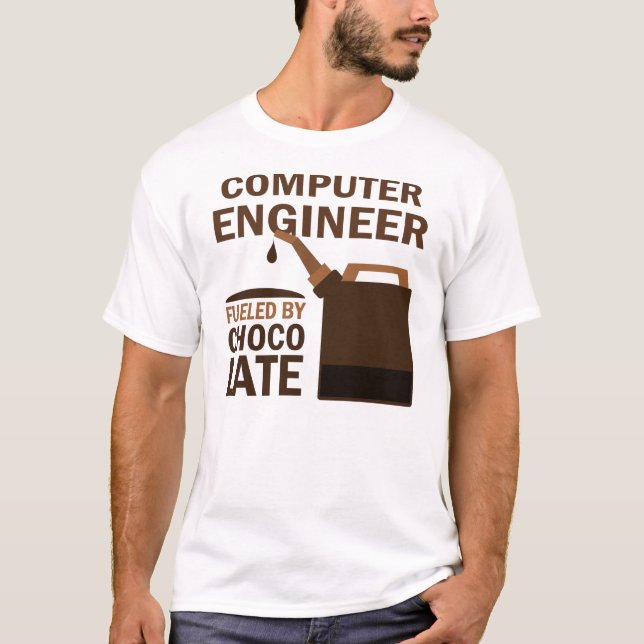 Computertechniker (lustige) Schokolade T-Shirt (Vorderseite)
