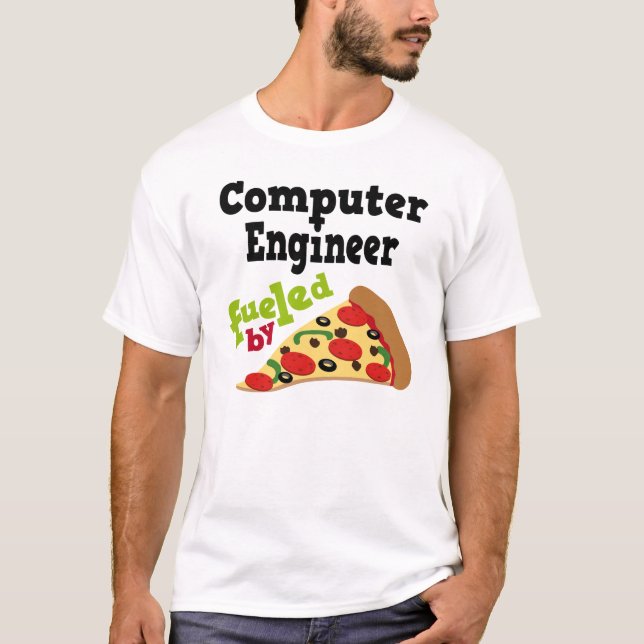 Computertechniker-(lustiges) Pizza-T-Shirt T-Shirt (Vorderseite)