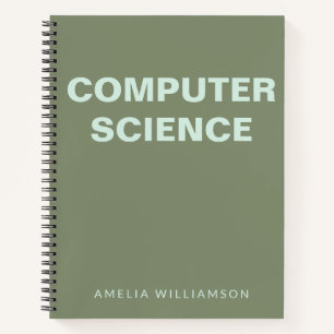 Computerwissenschaften Personalisiert School Olive Notizbuch